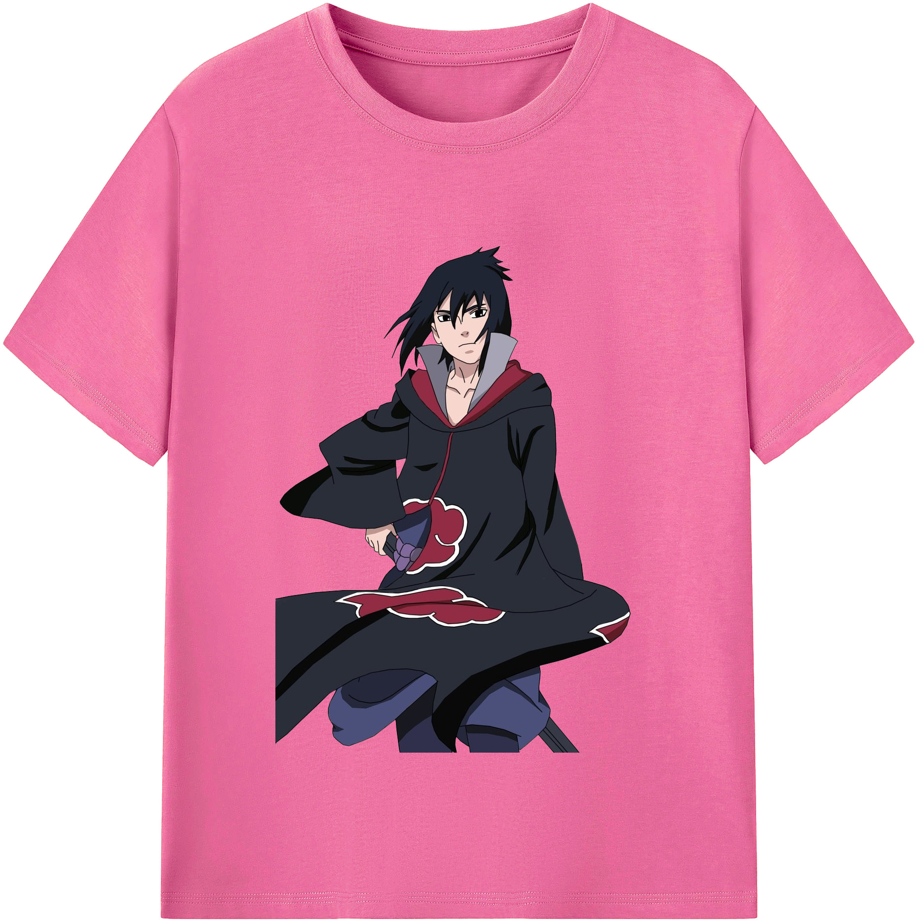 （画像用） NARUTO -ナルト- うちは サスケ Uchiha Sasuke レディースカジュアルプリントTシャツ（綿100％）